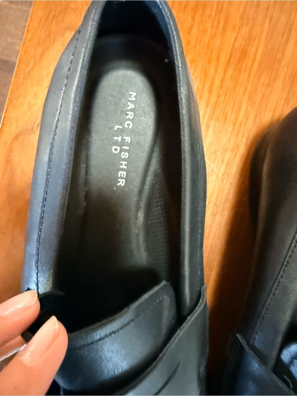 Marc Fisher Men's Black Leather Loafers